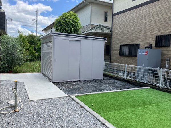 バイクガレージ設置工事　那須塩原市H様邸(2024.05.15)
